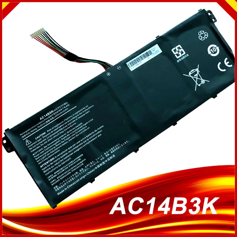 

Notebook Battery AC14B3K for Acer Aspire R3 R3-131T R5 R5-471T R5-571T ES1-572 15.2V 3220mAh Laptop Battery