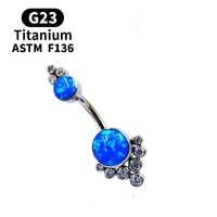 g23 titanium piercing zircon opal navel belly button rings navel piercing ombligo ball nombril fashion style
