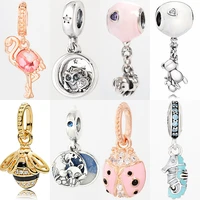 bracelet pendant necklace diy pandora charms for jewelry making women flamingo owl bee elephant bear seahorse fox moon star bee