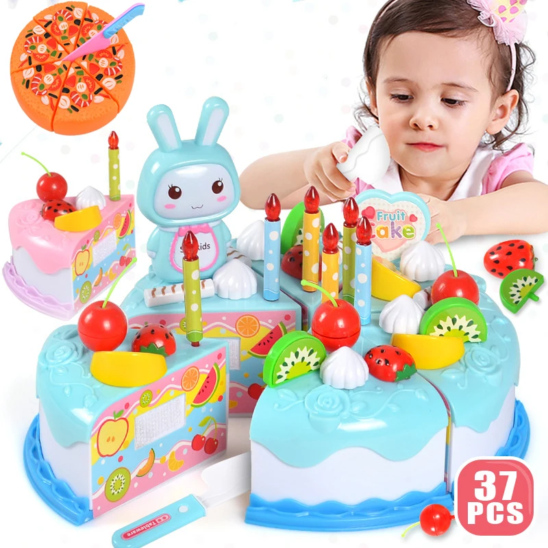 

Birthday Cake Pizza Happy Baby Set Boys and Girls Puzzle Early Education Children's Play House Simulation Kitchen Toys
