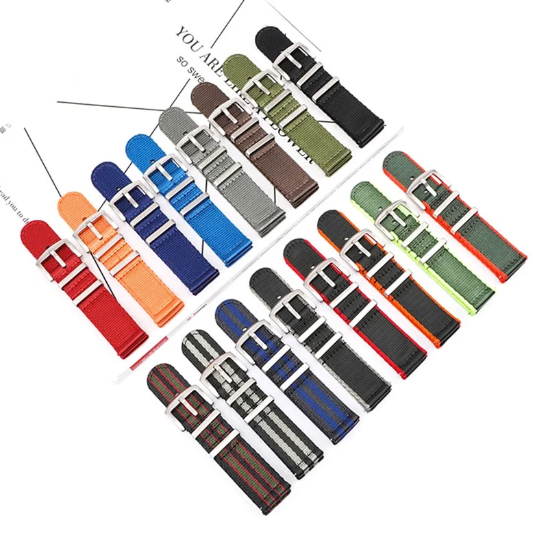 Upgrade Nylon Watch Strap 18mm 20mm 22mm 24mm canvas Sport Quick Release Watch Bracelet for Samsung S3 Huawei Seiko Waterproof