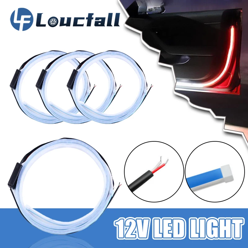 

Декоративные светильник вые полосы для двери автомобиля, автомобильный Стайлинг, стробоскоп, мигающий свет, безопасность, 12 В, светодиодная...