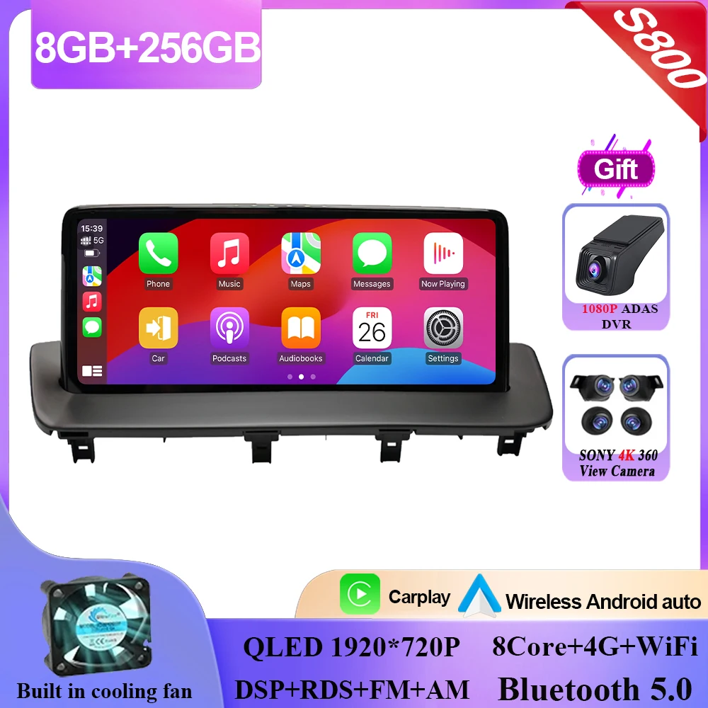 

10,25-дюймовый Android 14 для MAZDA CX-9 CX 9 CX9 2016-2021 Автомобильный радиоприемник Мультимедийный плеер GPS-навигация Carplay Android Auto 2din DVD