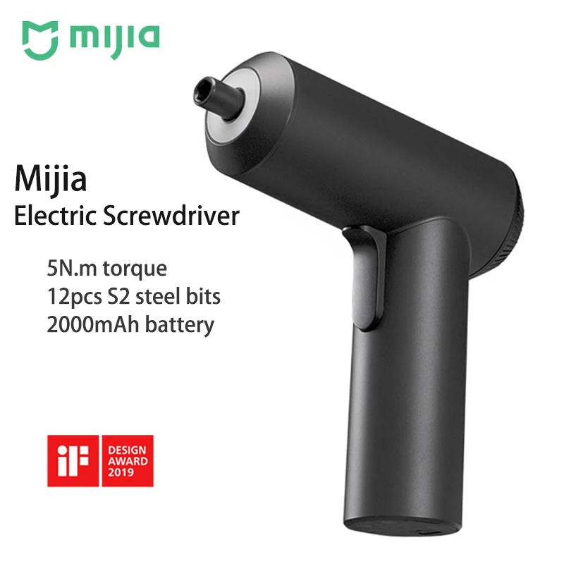 

Набор электрических отверток Xiaomi Mijia, электроинструменты, беспроводная аккумуляторная отвертка 3,6 в 2000 мАч Li-Ion 5N 12 шт. S2 стальные биты
