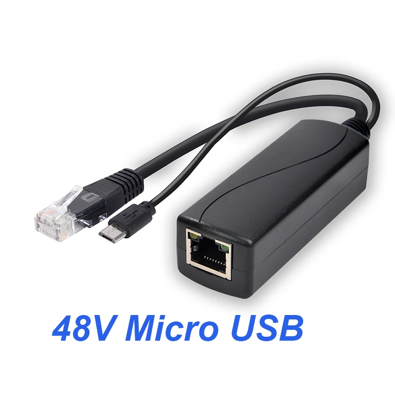PoE Splitter 5v POE usb tpye-C Power Over Ethernet 48V To 5V Active Micro USB Plug for Raspberry Pi | Безопасность и защита