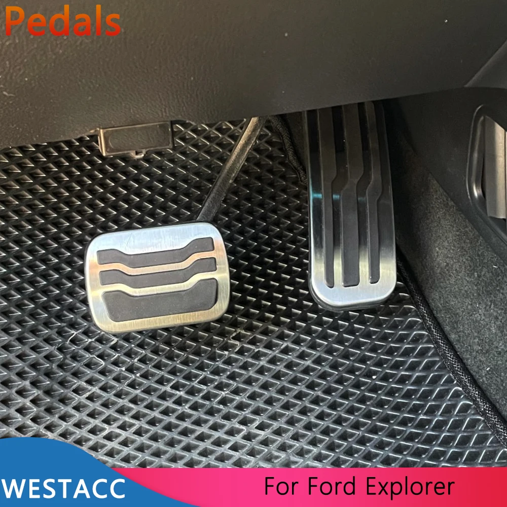 

Stainless Steel Car Pedals Accelerator Gas Brake Pedal Protective Cover for Ford Explorer 2011-2019 Parts Accessories