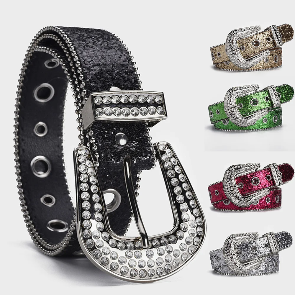 

Waist Strap Shiny PU Leather Waist Belt Decorative Waistband Fashion Shinning Belt Woman Faux-leather Y2K Style Girls Belt