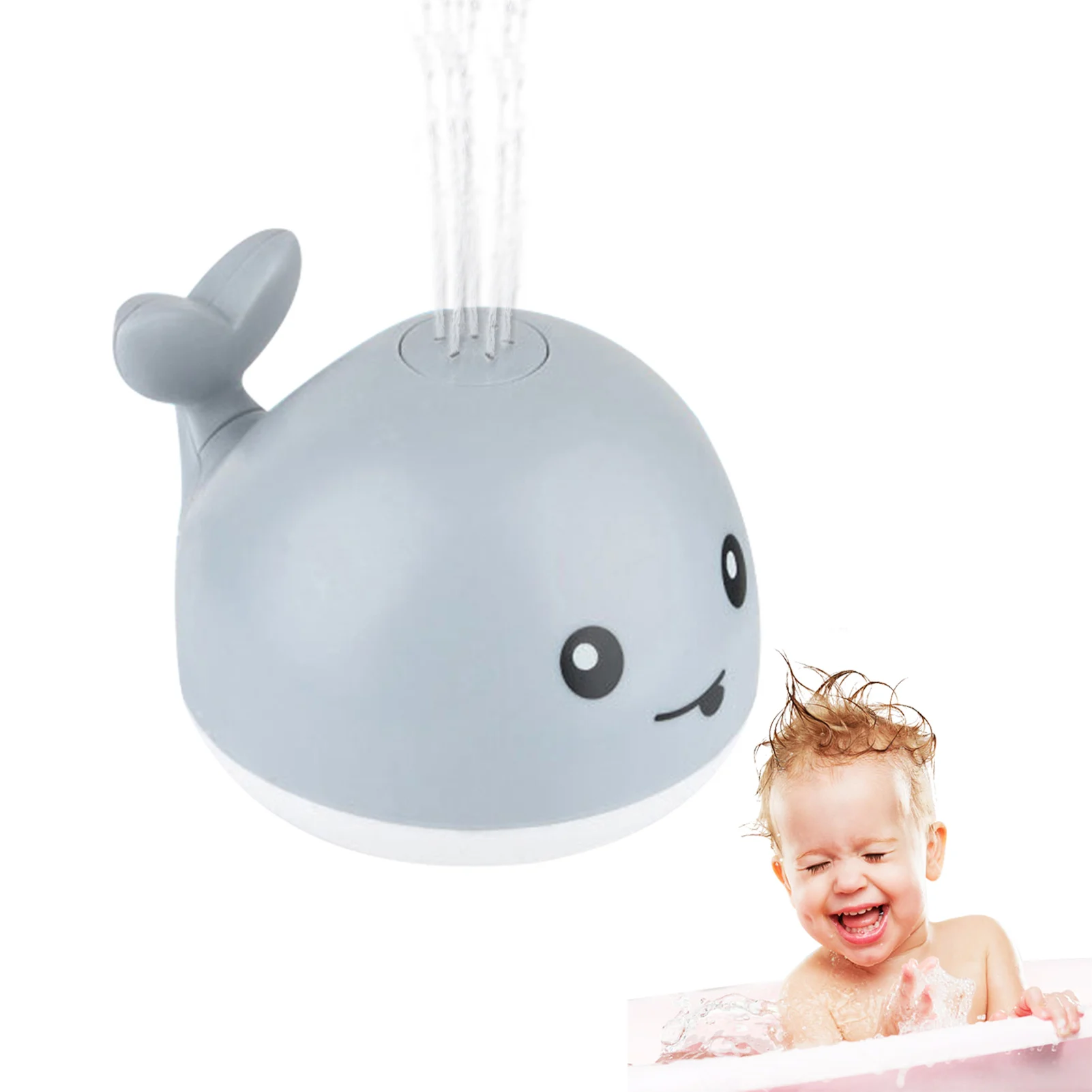 

Baby Bath Flashing Light And Spray Water Whale Toys Water Reaction Flashing Baby Bathroom Toys Lamp Bath Tub Toys Kids Gift