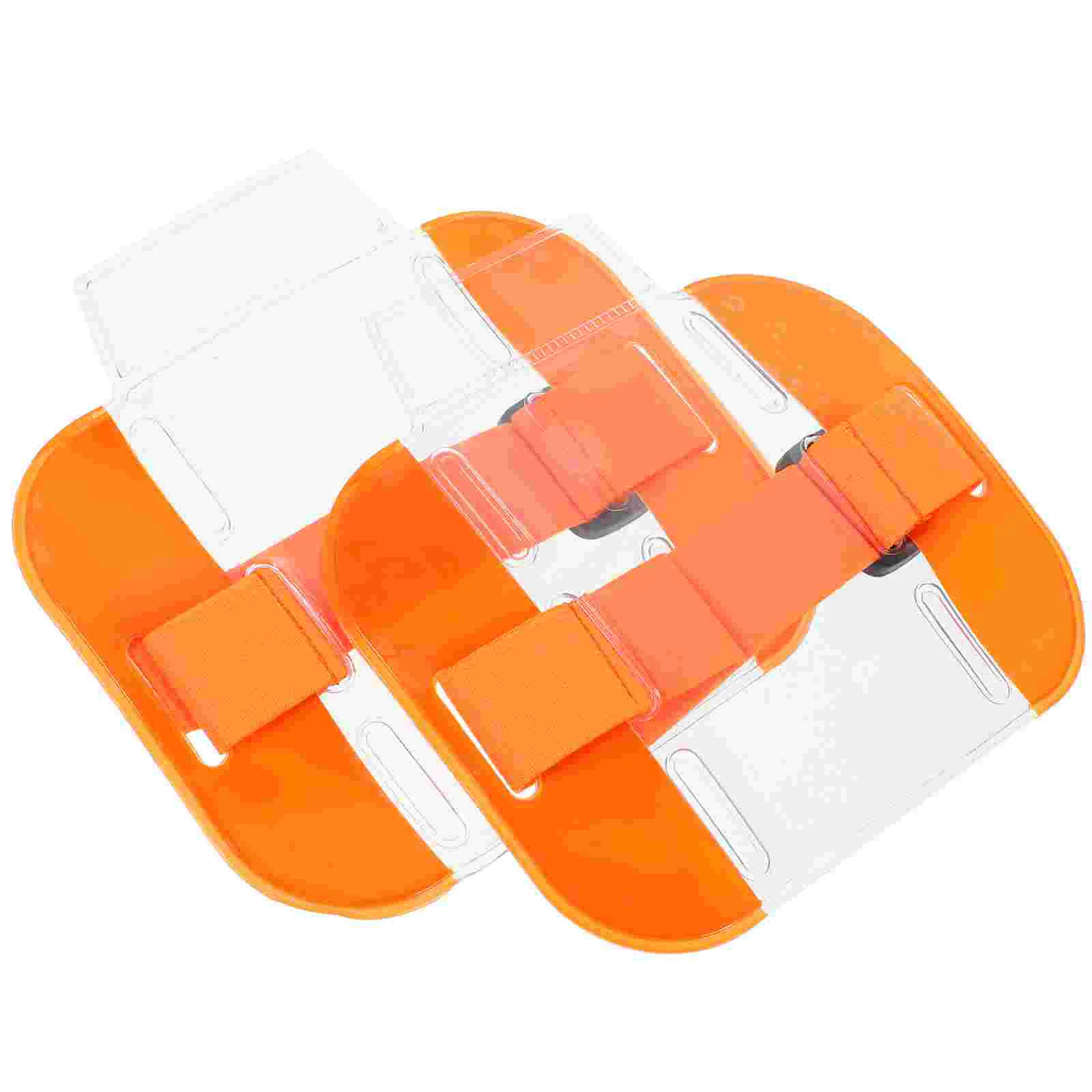 

2 Pcs ID Card Armband Holder Badge Holders Supplies Sleeve Plastic Sleeves Reflective Clear