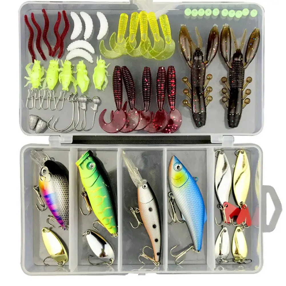 

Hot Fishing Lures Set Hard Artificial Wobblers Metal Jig Spoons Soft Lure Fishing Silicone Bait Fishing Tackle Accessories Pesca