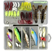 hot fishing lures set hard artificial wobblers metal jig spoons soft lure fishing silicone bait fishing tackle accessories pesca