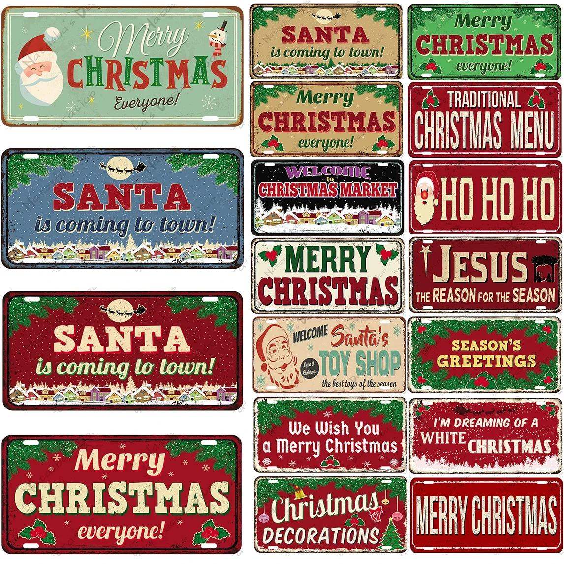 Рождественская металлическая тарелка винтажная декоративная клубный паб бар