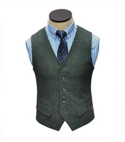 herringbone tweed mens vest formal business casual slim vest mens classic style gentleman suit vest mens