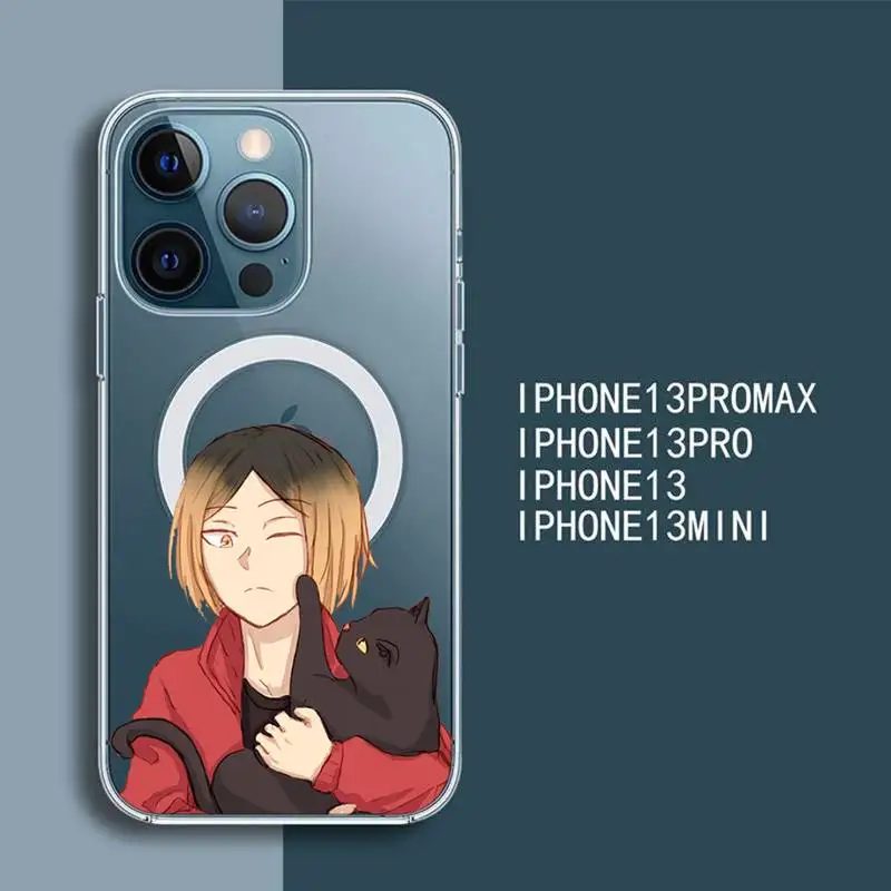 

Kenma Kozume of Haikyuu Phone Case Transparent Magsafe Magnetic Magnet For iPhone 13 12 11 Pro Max Mini Wireless Charging
