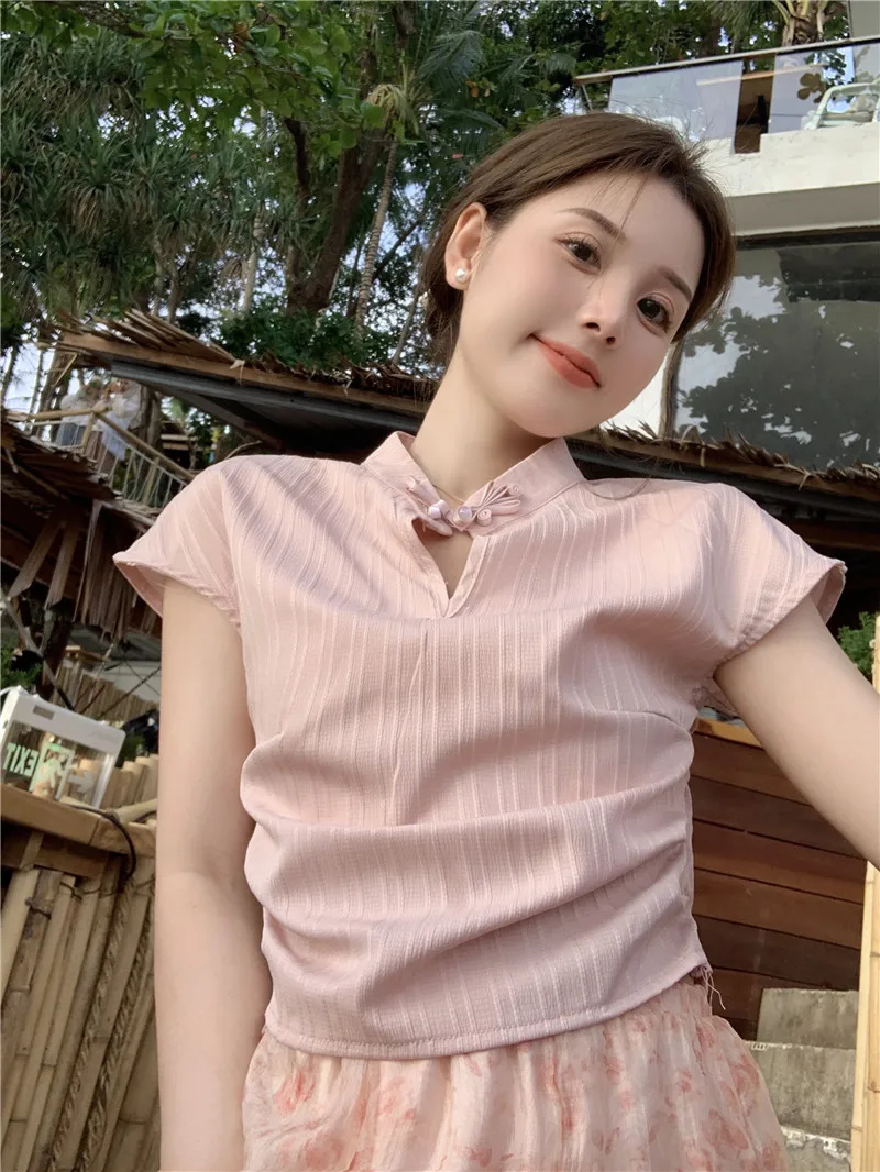 

GP3473 Summer 2023 New Gentle Wind Button Short Sleeve Shirt+High Waist Floral Half length Dress Two Piece Set