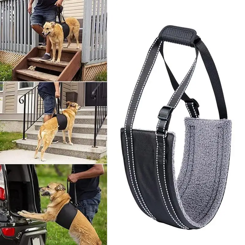 

Dog Support Sling With Anti Slip Handle Foldable Hip Support Dog Harness Soft And Delicate For Large Elderly Dogs Accessories