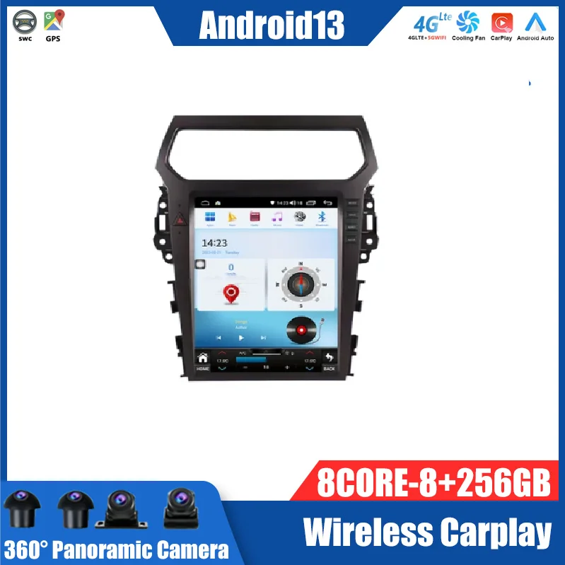 Carplay для Ford Explorer 2011 2012 2013 2014 2015 2016 Tesla автомобильный радиоприемник Android 13