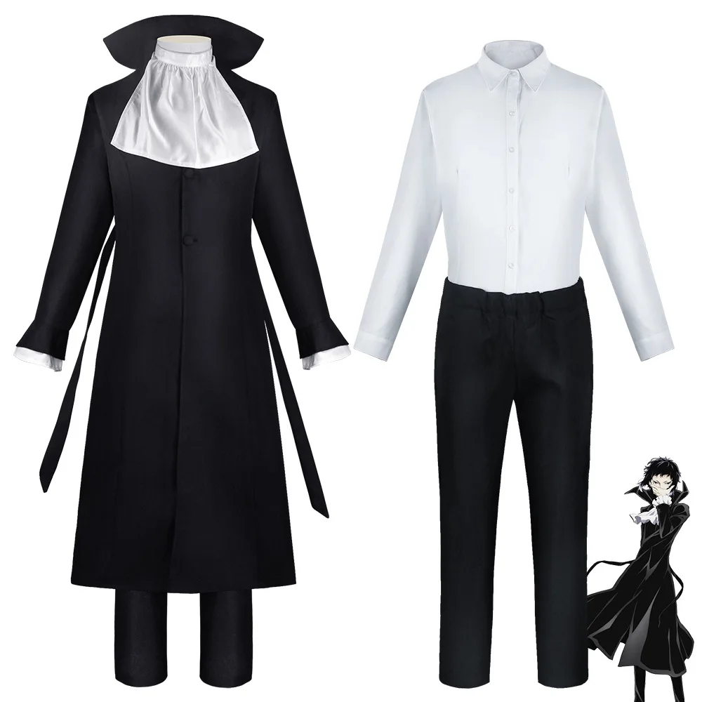 

Women Men Anime Bungo Stray Dogs Cosplay Chuya Nakahara Uniform Suit Role Dazai Osamu Akiko Yosano Butterfly Costume Jacket Hat