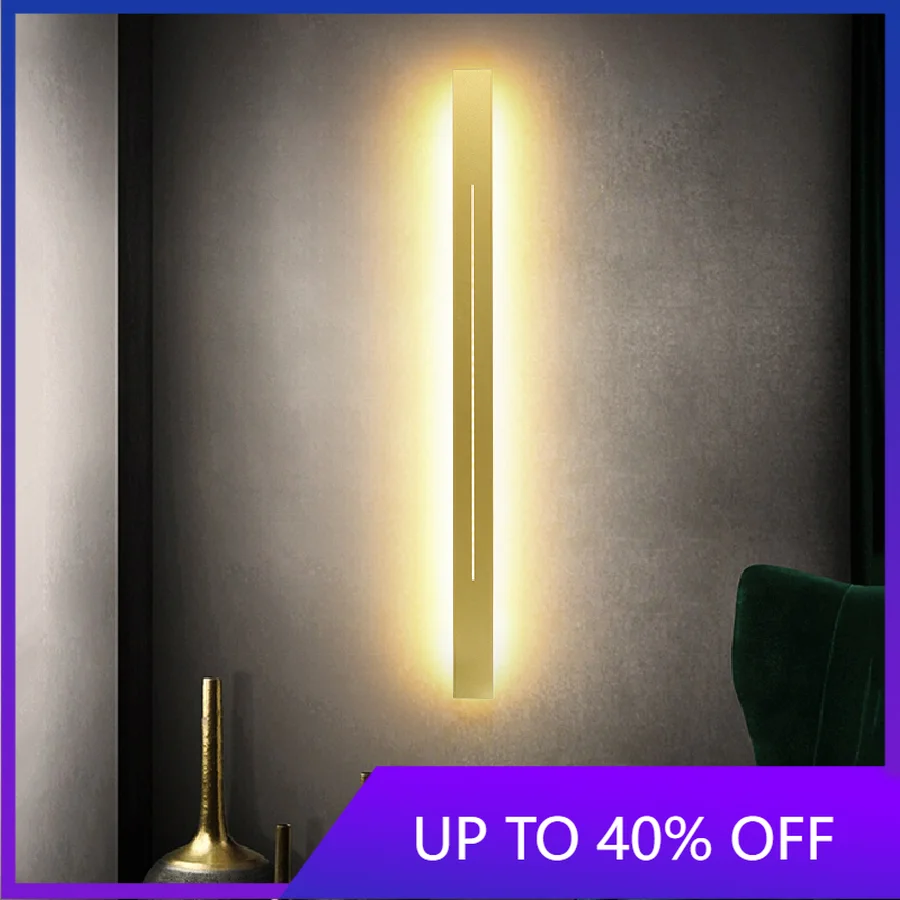 

Modern Simple Wall Lamp Bedroom Study Living Balcony Room Acrylic Home Decor Black Strip Lights Indoor Lighting Decor LED Lamps