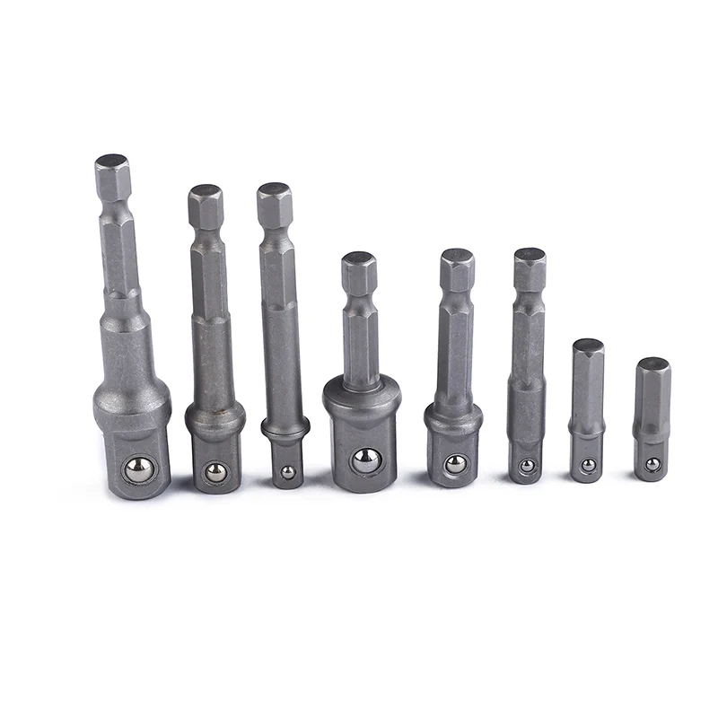 

8PC silver steel ball connection rod Nuts Driver Drill bits Impact Socket Extension Bit Socket Wrench Adapter tools