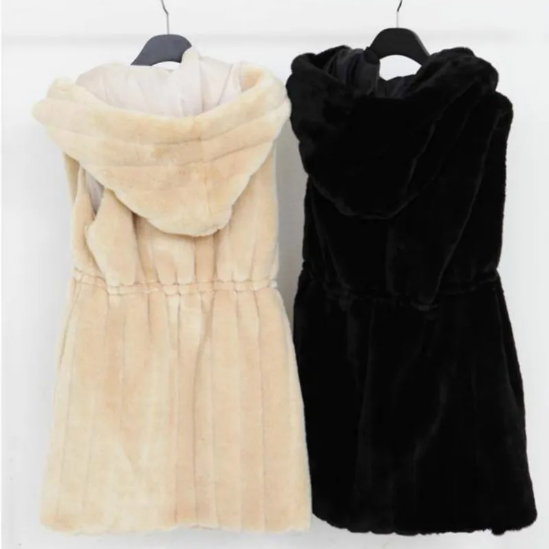 Faux Fur Fashion Vest Winter and Autumn Thick Warm Fur Vest Sleeveless Cover Slim Long Jacket Office Lady Fashion Jacket 2023