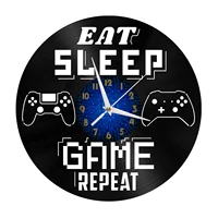 a day for a gamer vinyl wall clock 3d wall art silent glow clock led modern living room decor watch gift for game lovers