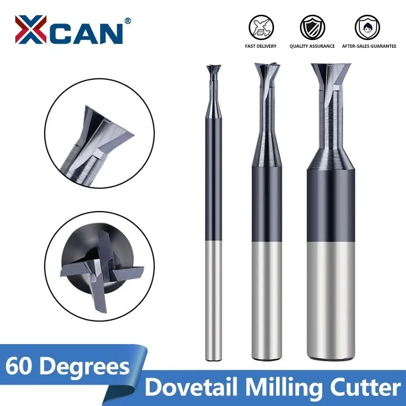 

XCAN T Slot Milling Bit 1.5-16mm End Mill 60 Degrees Tungsten Carbide Dovetail Milling Cutter for Metal Machinie Milling Tool