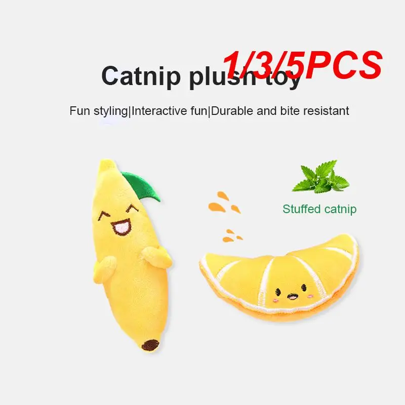 

1/3/5PCS Cat toys cute fruit series plush toy contains catnip bite-resistant pet product sигрушки для кошек gatos kitten toys