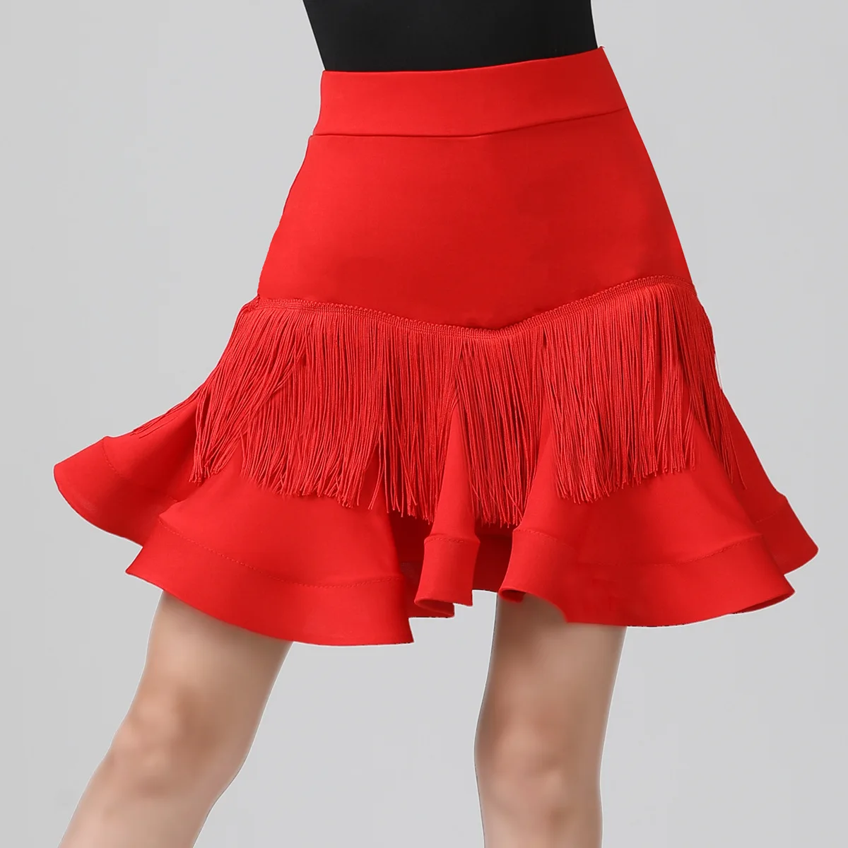 

2023 New Adult Women Latin Dance Costum Sexy Tassels Fishbone Skirt Female Large Size Fringed Ballroom Rumba Dancewear