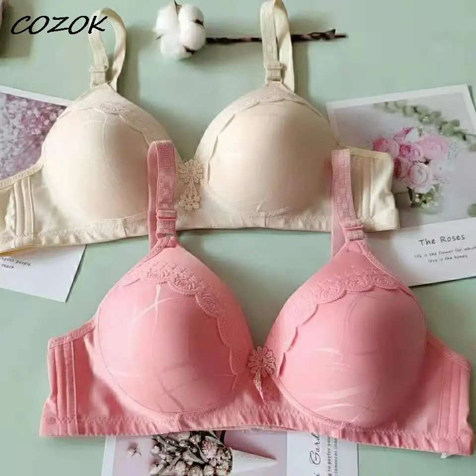 

COZOK Top Bras for Women Push Up Bra Small Size Wireless Wide Straps Lingerie Underwear Bralette Adjustable Clothes Brassiere