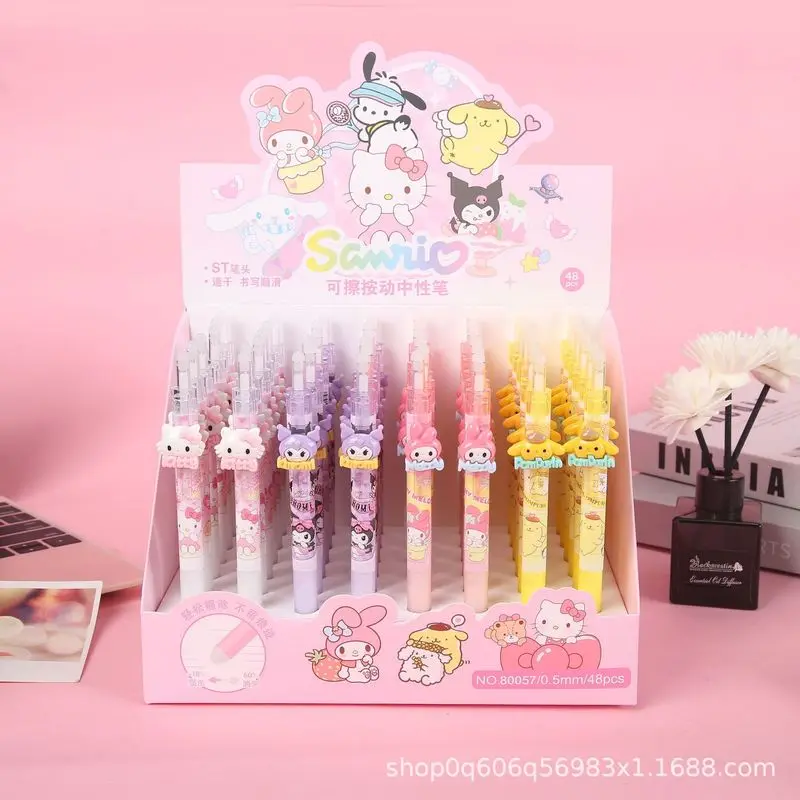 2025 New Sanrio Cartoon Hello Kitty Kuromi Patch Press Neutral Pen Stainless Steel Student 0.5mm School Gift