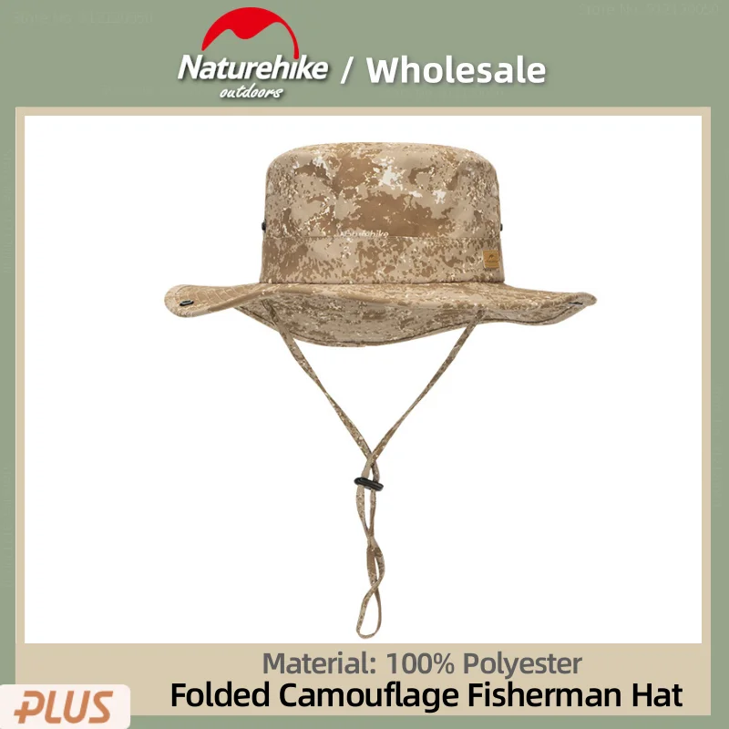 

Naturehike New Outdoor Portable Ultralight Camouflage Fisherman Hat Camp Travel Beach Hat Breathable Sunscreen Fishing Sun Hat