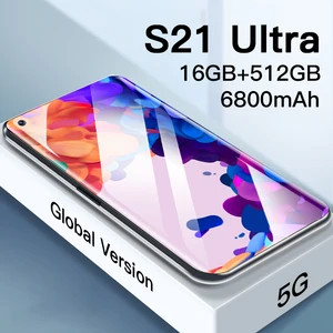 android s21 ultra smartphone 7 2 hd inch 5g mobile phone 16gb 512gb 48mp network 6800mah unlock celular cellphone free global shipping