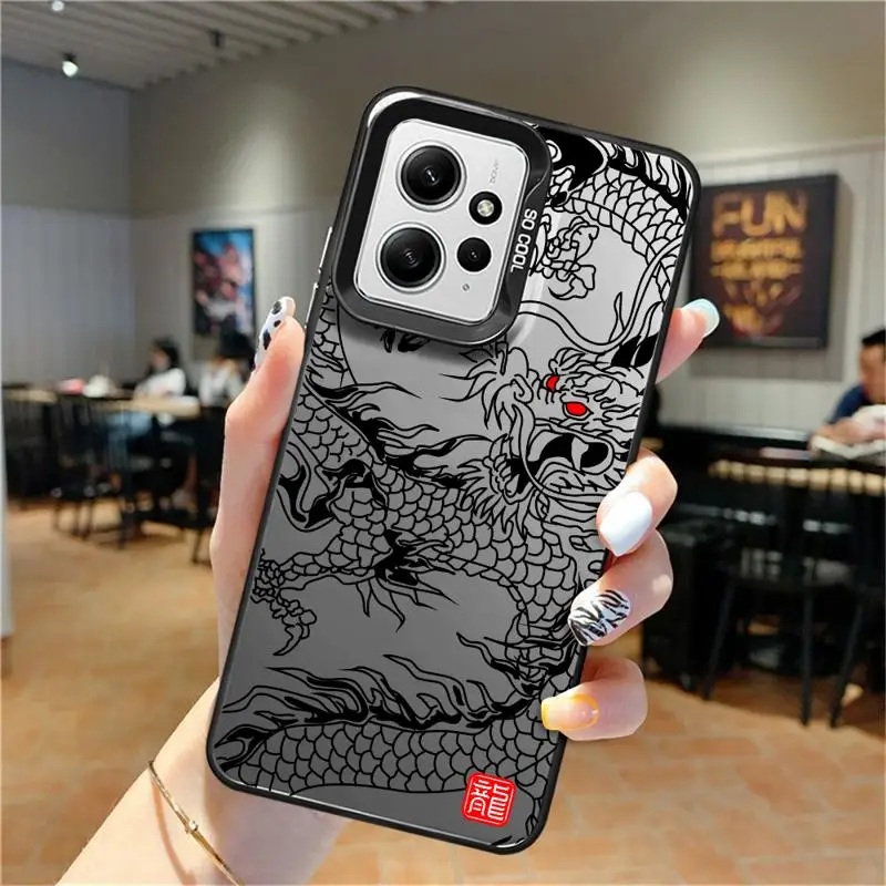 phone case for Xiaomi Redmi Note 13 5G 11 Pro Plus 13C 10S 12 9S Protective Sleeve TPU Cover funda Mega Giant Cute Dragon Art