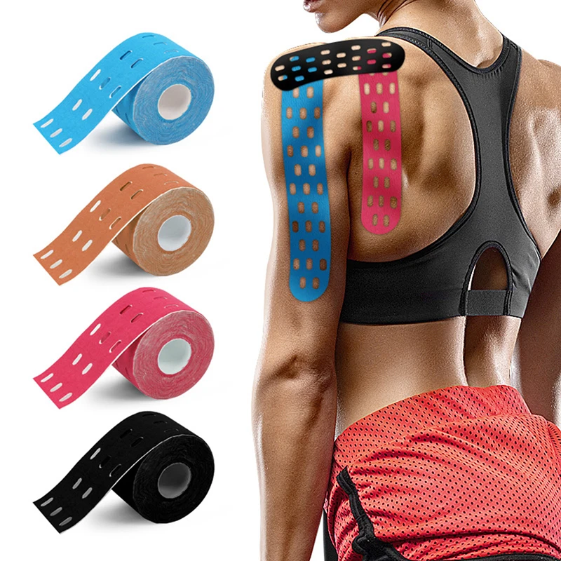 

Perforated Muscles Sports Adhesive Tape Therapeutic Care Elastic Physio Pre-cut Kinesiology Tape Bandage Breathable
