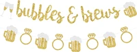 funmemoir gold glitter bubbles brews banner beer ring garland for bridal shower wedding bachelorette party decoration supplies