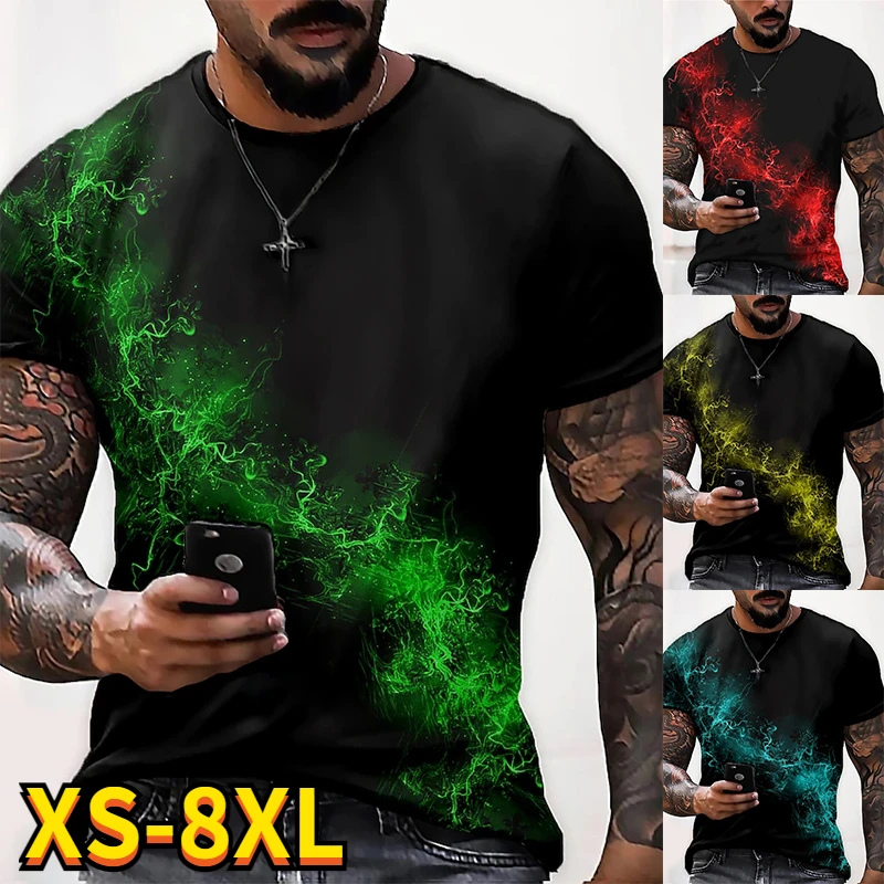 

Футболка мужская с 3D-принтом, круглым вырезом и принтом