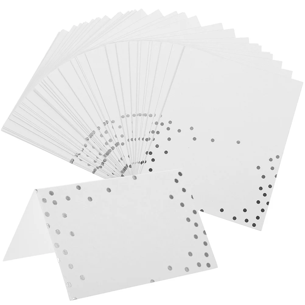 

100pcs Table Name Cards Wedding Place Cards Dot Printing Table Seating Place Cards