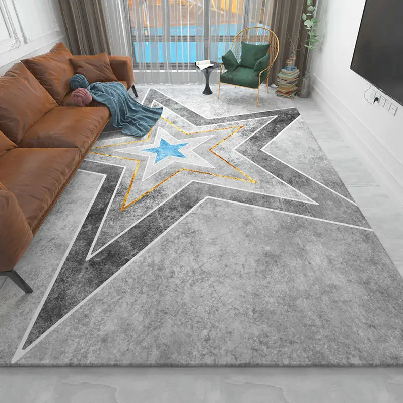 Ковер с геометрическим рисунком для гостиной фланелевый напольный коврик