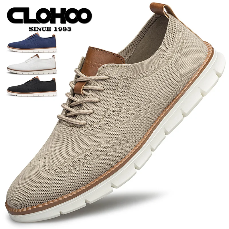 Дышащие сетчатые Спортивные Повседневные мужские туфли CLOHOO на плоской подошве