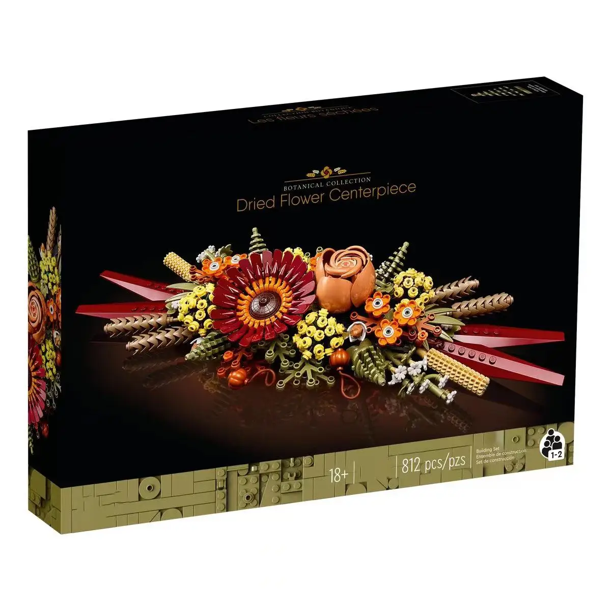 

10314 центральный кубик сушеных цветов, букет из искусственных диких цветов, строительные блоки для взрослых, декоративные домашние иконы, бо...