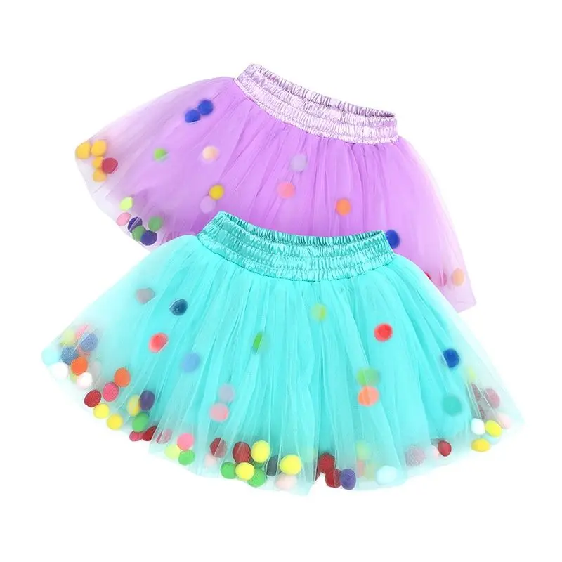 

2023 New Fresh Colors Kids Girls Mesh Skirts Princess Sweet Ball Gown Solid Girl Faldas Summer Gauze Baby Dance Tutu Skirt 0-6T