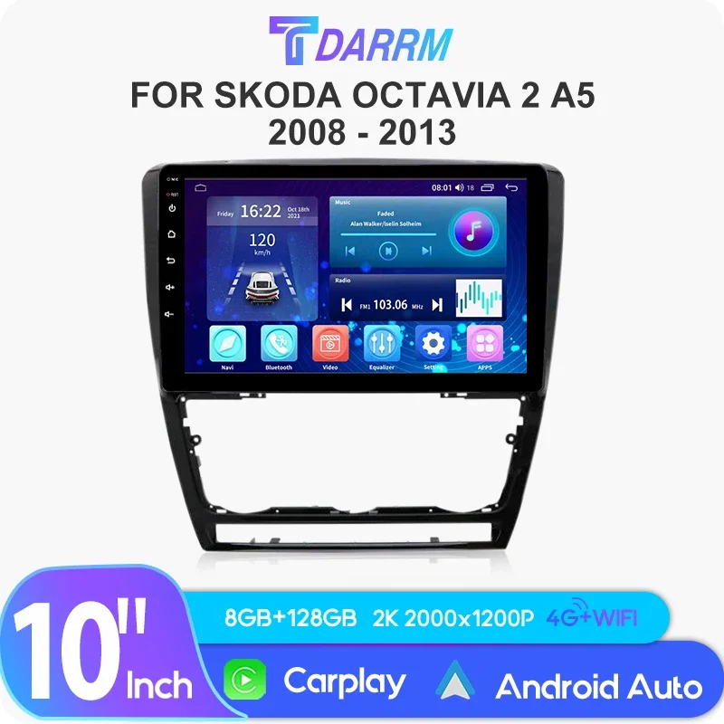 Автомобильный радиоприемник Automotivo Мультимедиа для Skoda Octavia 2 A5 2008-2013 навигация