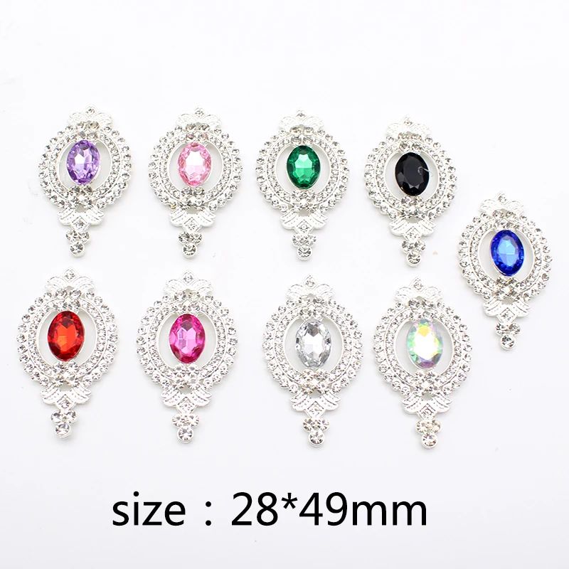 

New 5Pcs28 * 49mm Alloy Diamond Acrylic Shield Element Clothing Accessories DIY Handicrafts Wholesale For Women's Holiday Decora