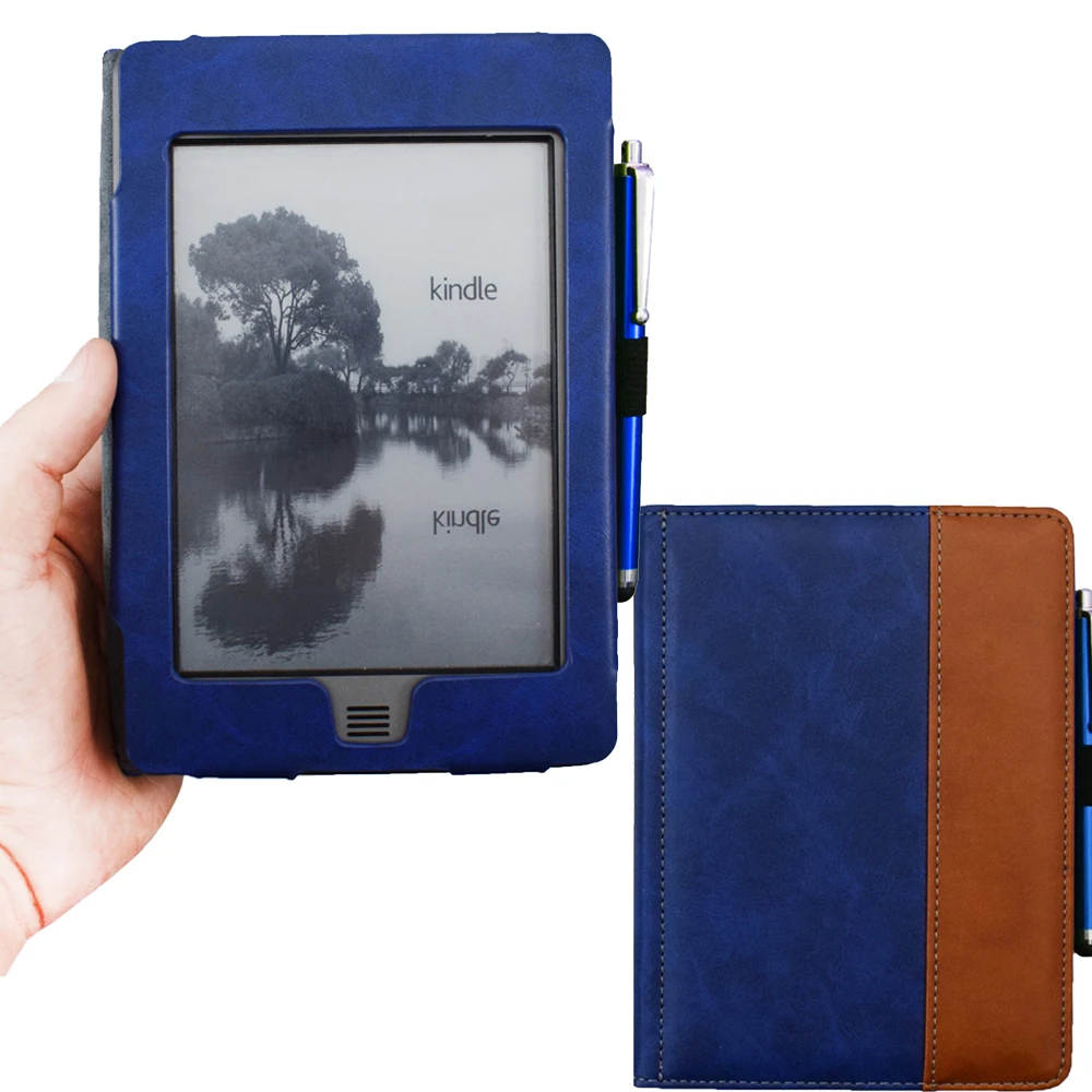 Flip Capa de Livro para Capa Kindle Nova Atualização Folio Ebook Reader Bolsa Magnética Fecho Caneta D01200 2011 2012