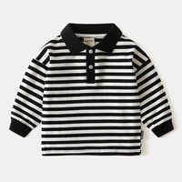 fashion kids polo shirts baby boys long sleeve polo shirt children striped casual bottoming tops 2 8 years boy clothes