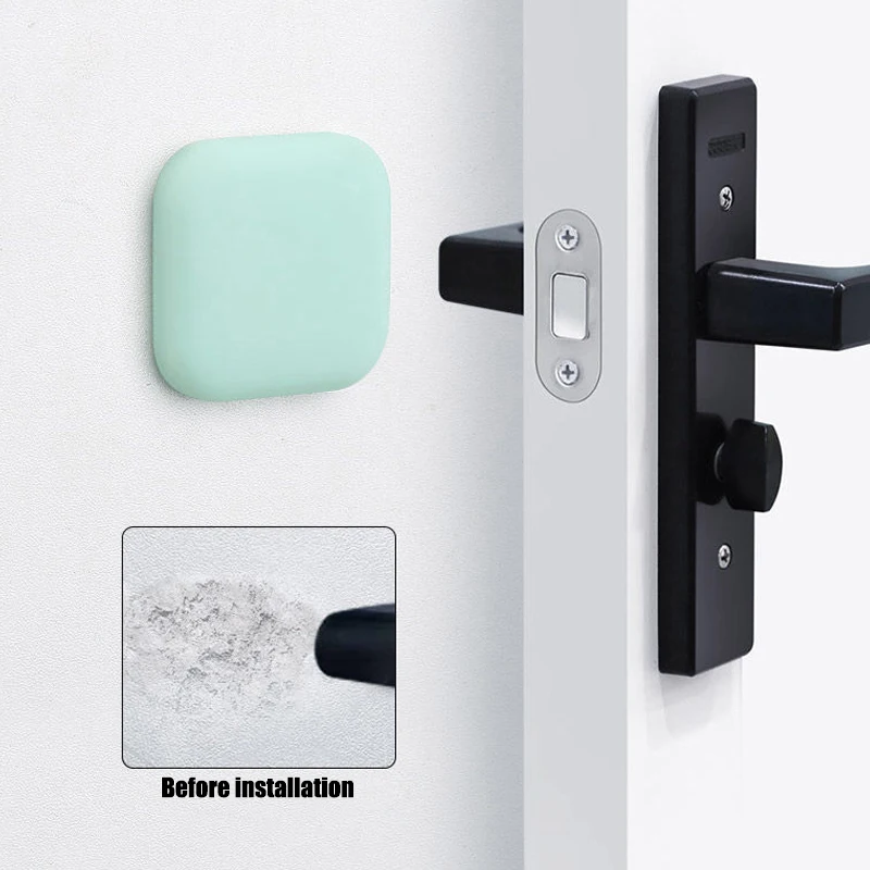 

6pcs Door Stoppers Wall Protector Buffer Guard Doorknob Door Handle Bumper Self Adhesive Silencer Soft Crash Pad for Home Office