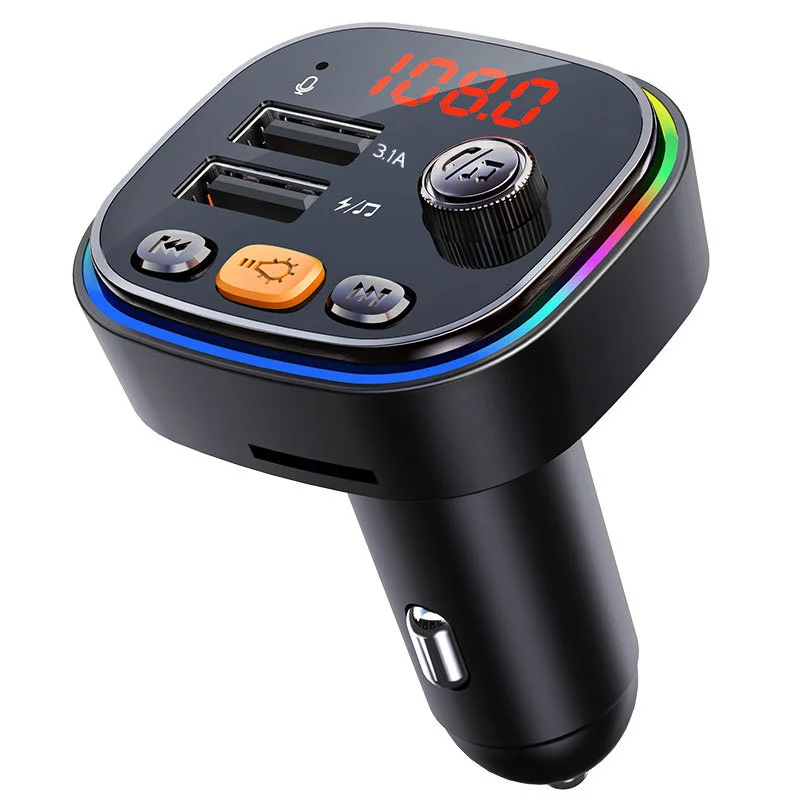 

20Pcs/lot C20 Car FM Transmitter Audio Player Bluetooth With Colorful lights MP3 Player Dual USB 5V 3.1A Fast Charger