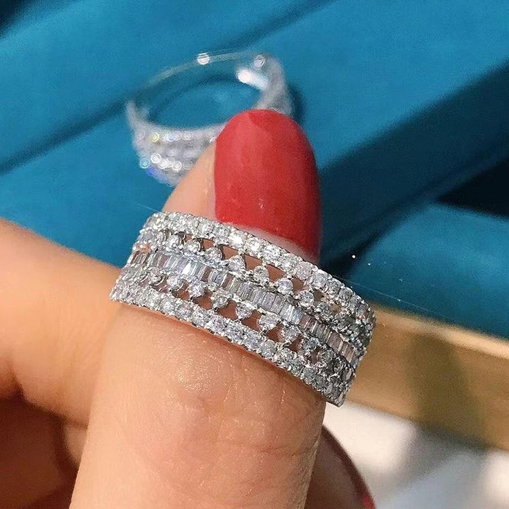 

NEW Romantic Wedding Rings for Bride Full Dazzling AAA CZ Stone Fashion Contracted Design Women's Rings Luxury Jewelry 2023