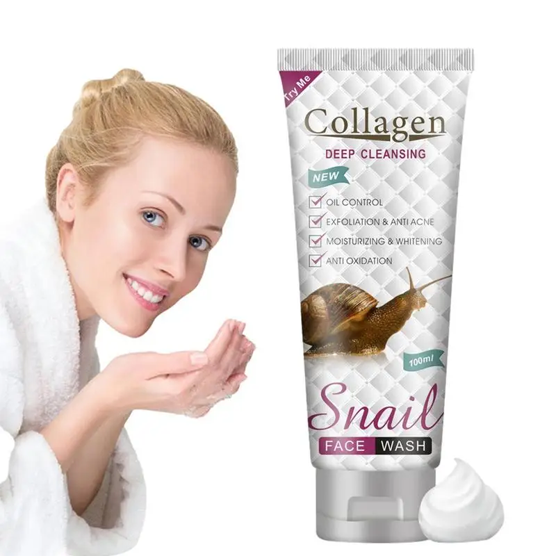 

Snail Mucin Face Wash Natural Moisturizing Facial Cleanser Daily Face Moisturizer Snail Repair Face Cleanser For Skincare 100ml